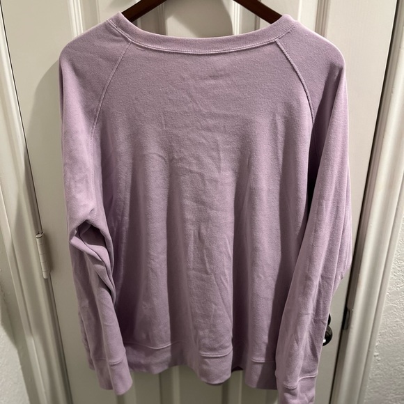Women's Eddie Bauer Legend Quilted Front Crew Sweatshirt Purple 2X New W/O Tag - Picture 2 of 6